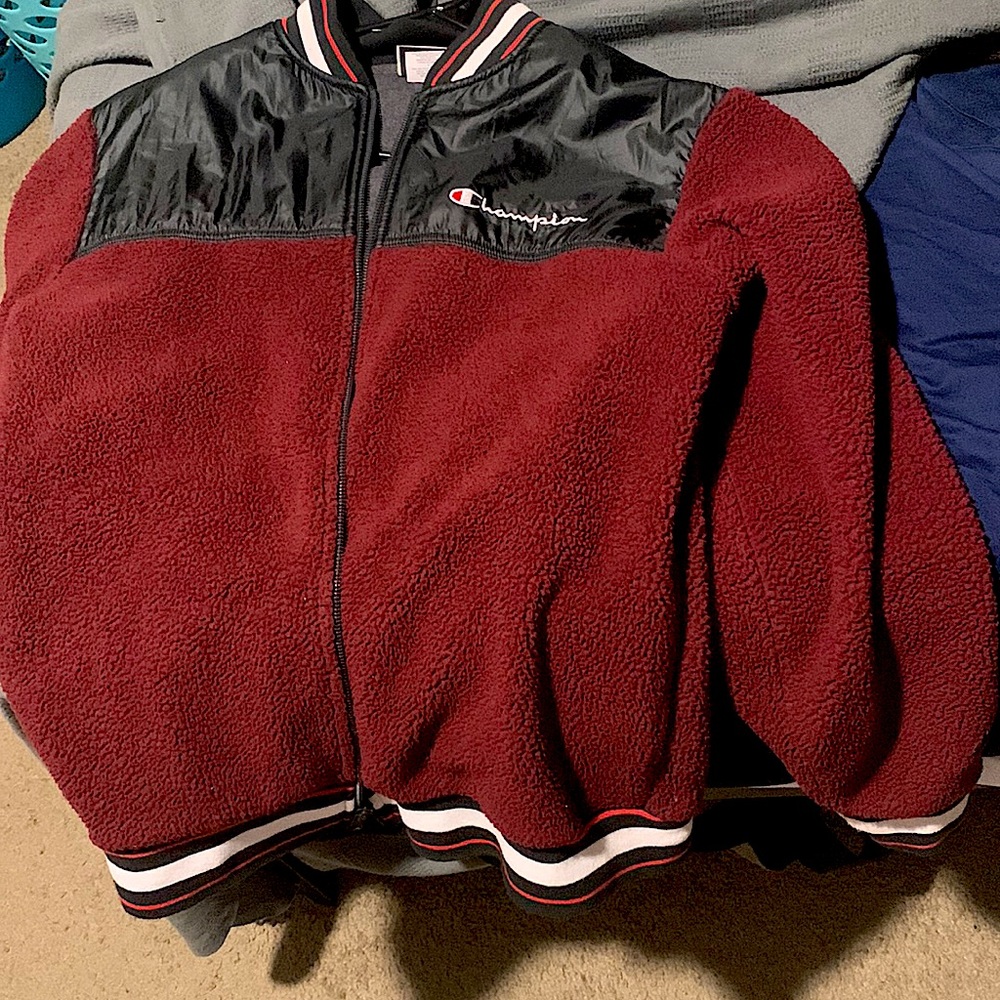 Champion fleece varsity jacket men’s